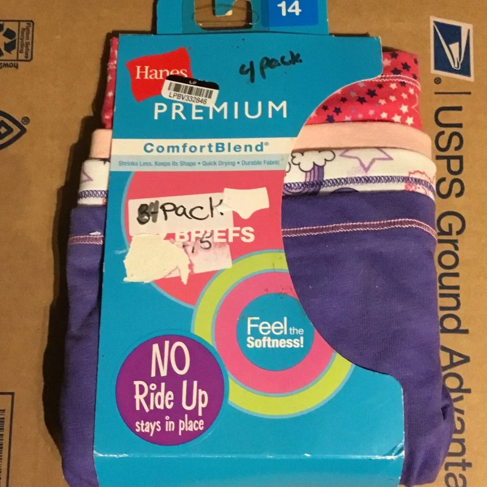 Hanes Girls' Purple and Pink Briefs - 4 Pack